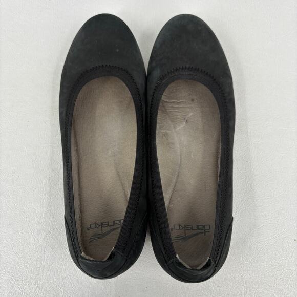 Dansko Women's Kristen Loafer Size EU 38 Black Suede Low Wedge Heel Slip On - Picture 2 of 10